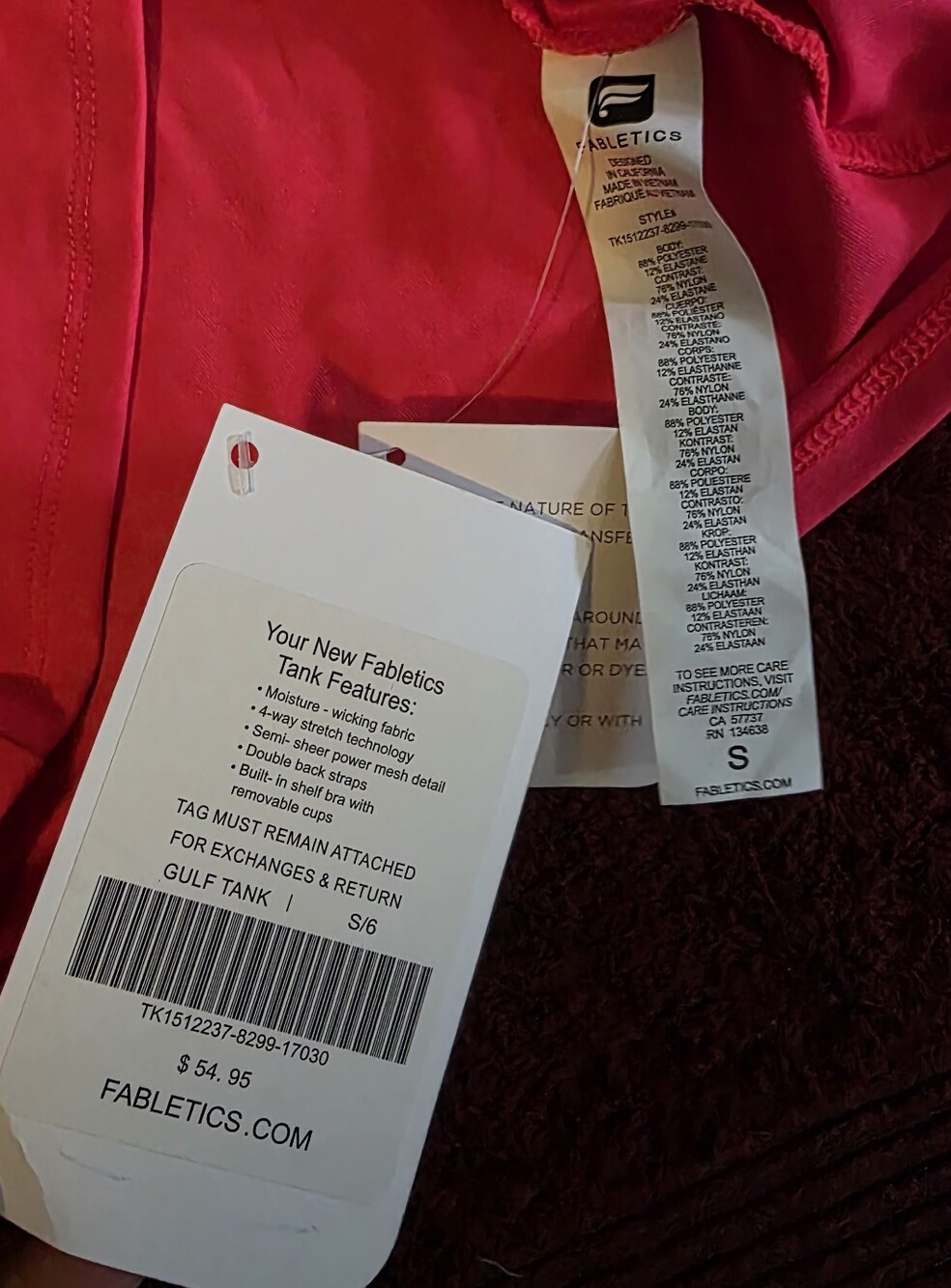 Fabletics Pink and Black Racerback Tank Top - Picture 2 of 5